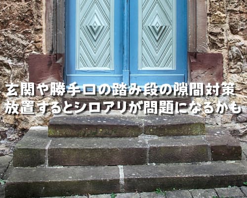 玄関や勝手口の踏み段の隙間対策 放置するとシロアリが問題になるかも